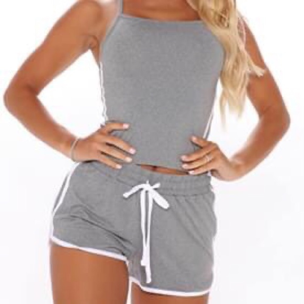 FASHION NOVA Gray Tennis Set